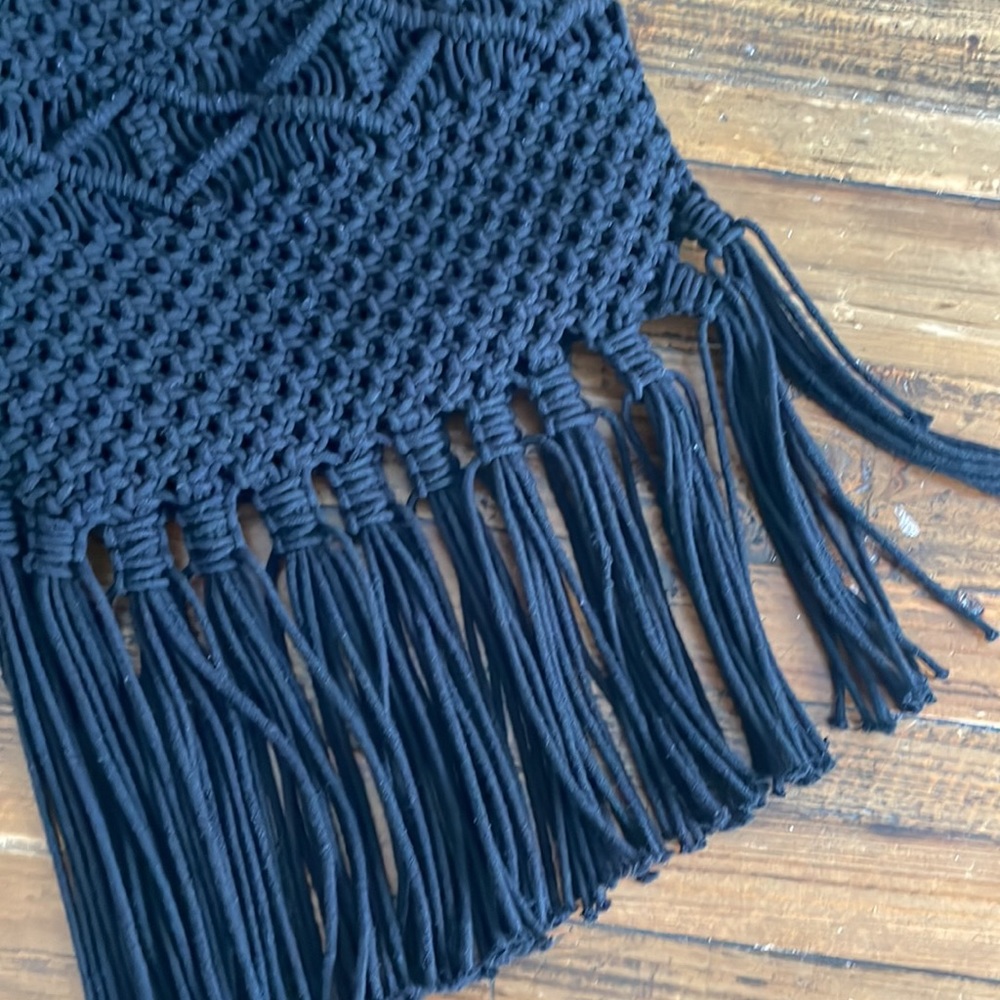 Black Macrame Bag - image 3
